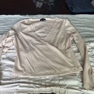 1. State Cream V-Neck Wrap Blouse